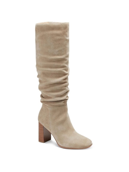 INC International Concepts Shoes - Brand new INC Womens Valdal Leather Block Heel Knee-High Boots Taupe